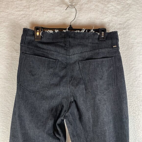 Hudson Holly Straight Jeans‎ Womens 32 White Black Denim Grommet Frayed Hem 9766 - Picture 12 of 15